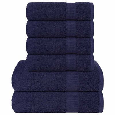Berkfield 6 Piece Towel Set Navy Blue 360 Gsm 100% Cotton - image 1