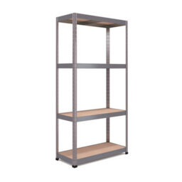 Rb Boss Garage Shelving Unit 4 Shelf Mdf Galvanised Steel (H)1800mm (W)900mm (D)400mm