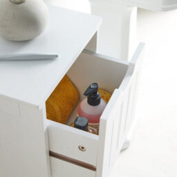 Vonhaus Bathroom Storage Drawers, White Freestanding Bathroom Cabinet With 3 Drawers & Shaker Tongue & Groove Design, Holbrook - thumbnail 5