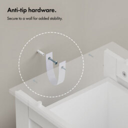 Vonhaus Bathroom Storage Drawers, White Freestanding Bathroom Cabinet With 3 Drawers & Shaker Tongue & Groove Design, Holbrook - thumbnail 8