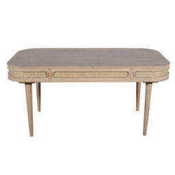 Wyld Haus Chicago Cane And Carved Mango Wood 6-Seater Dining Table - thumbnail 4