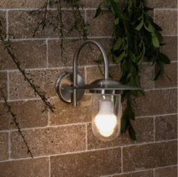 Swan Neck Garden Wall Light Outdoor Outside Path Lamp Lantern Shade Bathroom - thumbnail 7