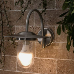 Swan Neck Garden Wall Light Outdoor Outside Path Lamp Lantern Shade Bathroom - thumbnail 1