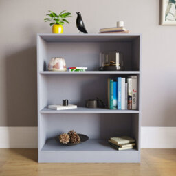 Lassic Vida Designs Cambridge Grey 3 Tier Low Bookcase Freestanding Shelving Unit (H)750mm (W)600mm (D)240mm - thumbnail 5
