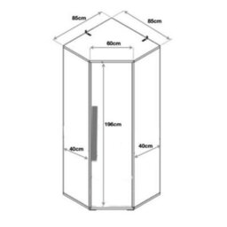 Furneo Modern White High Gloss & Matt Corner Wardrobe Bedroom Closet Sotrage With Led Light Clifton 14 - thumbnail 3