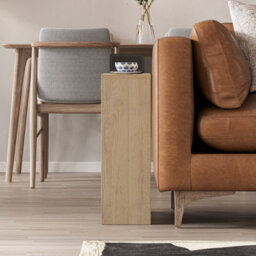 Decortie Simpi Modern Slim End Table Magazine Rack 55Cm Multipurpose Oak Living Room H 60Cm - thumbnail 4