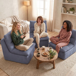 Roxgox Compact Bean Bag Chair Memory Foam Lazy Sofa Sack, Floor Couch For Bedroom, Living Room, Office & Home (Grey) - thumbnail 6