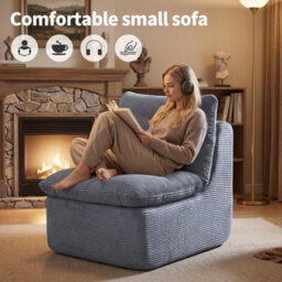 Roxgox Compact Bean Bag Chair Memory Foam Lazy Sofa Sack, Floor Couch For Bedroom, Living Room, Office & Home (Grey) - thumbnail 4