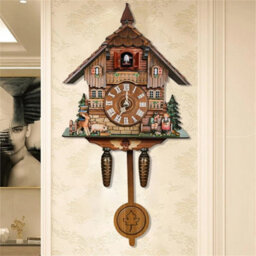 Vintage Wooden Cuckoo Wall Clock Chiming Black Forest - thumbnail 5