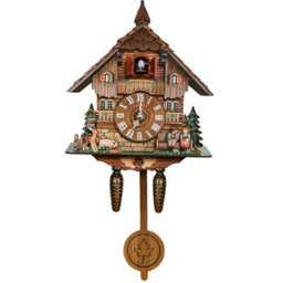 Vintage Wooden Cuckoo Wall Clock Chiming Black Forest