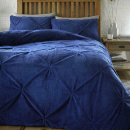 Smart Living Teddy Bear Fluffy Bedding Set, Thermal Warm & Cosy Super Soft Fleece Duvet Cover Set With Pillowcases - Navy - thumbnail 2