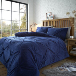 Smart Living Teddy Bear Fluffy Bedding Set, Thermal Warm & Cosy Super Soft Fleece Duvet Cover Set With Pillowcases - Navy - thumbnail 1