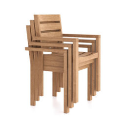 Eterna St.ives Teak Garden Outdoor Dining Table & 6 Seat Chair Set - With Black Cushions - thumbnail 8