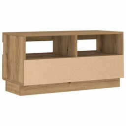 Berkfield Modern Tv Cabinet With Led Lights Artisian Oak 80X35X40 Cm Engineered Wood - thumbnail 8