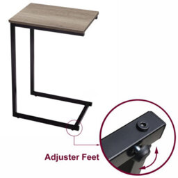 House Of Home Side Table C Shaped Metal Modern Rustic Top Black Frame Coffee Sofa Bed Snack - thumbnail 5