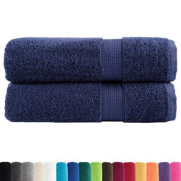 Berkfield Premium Hand Towels Solund 2Pcs Navy Blue 50X100Cm 600Gsm - thumbnail 2