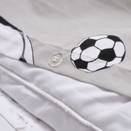 Football Grey & White Single Duvet Cover & Pillow Case Set - thumbnail 3