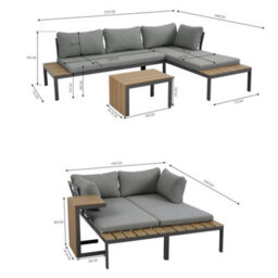 More4Homes Tampa Garden Corner Sofa Outdoor Sofa Set With Table (Grey) - thumbnail 9