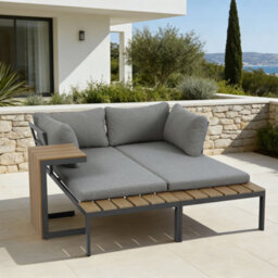 More4Homes Tampa Garden Corner Sofa Outdoor Sofa Set With Table (Grey) - thumbnail 2