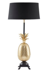 Orsina Pineapple Table Lamp With Black Tapered Shade, Textured Antique Brass Base With Pedestal Foot, Accent Lamp - thumbnail 2