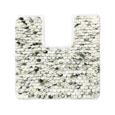 Allure Bath Fashions Marl Chunky Bobble Pedestal Toilet Mat Non Slip - Green - image 1