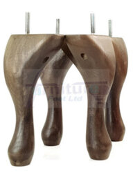 L&F Queen Anne Wooden Legs Antique Brown Stain 150mm High Set Of 4 Replacement Furniture Feet Chairs Sofas Footstools M8 (8mm) - thumbnail 4