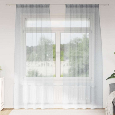 Berkfield Curtains With Curtains 2 Pcs Dark Gray Polyester - image 1