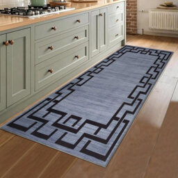 Ameha Nico Geometric Printed Rug Modern Bedroom Super Soft Non Slip Hallway Runner 80X150 Cm Greek Key Pattern Carpets - thumbnail 6