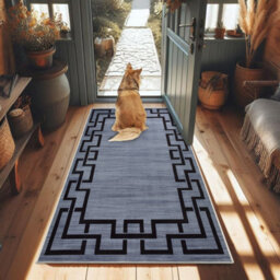 Ameha Nico Geometric Printed Rug Modern Bedroom Super Soft Non Slip Hallway Runner 80X150 Cm Greek Key Pattern Carpets - thumbnail 8