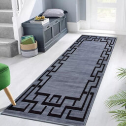 Ameha Nico Geometric Printed Rug Modern Bedroom Super Soft Non Slip Hallway Runner 80X150 Cm Greek Key Pattern Carpets - thumbnail 3