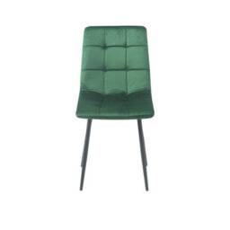 Urbn-Living Urbnliving 5Pcs Gloss White Modern Ceramic Top Dining Table & Green Plush Velvet Chairs With Metal Legs - thumbnail 7