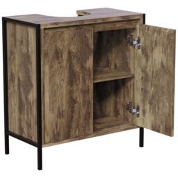 Lana Matt Brown Freestanding Double Bathroom Sink Cabinet (H) 650mm (W) 600mm - thumbnail 2