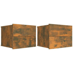 Berkfield Bedside Cabinets 2 Pcs Smoked Oak 40X30X30 Cm Engineered Wood - thumbnail 2