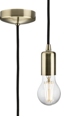 Knightsbridge 8270Lab 1.8M Contemporary Pendant Set In An Antique Brass Finish - image 1