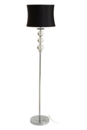 Orsina Modern Floor Lamp With Stainless Steel Pole, Floor Light With Chrome Stem, Monochrome Crystal Orbs Lamp