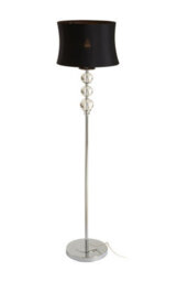 Orsina Modern Floor Lamp With Stainless Steel Pole, Floor Light With Chrome Stem, Monochrome Crystal Orbs Lamp - thumbnail 2