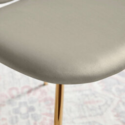 Furniturebox Uk Dining Chair - 2X Ivy Taupe Beige Velvet Upholstered Dining Chair Gold Legs - Modern Meets Vintage - Round Back - thumbnail 9