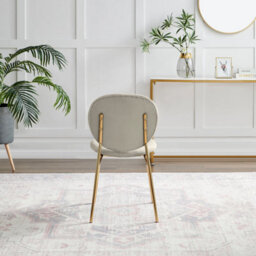 Furniturebox Uk Dining Chair - 2X Ivy Taupe Beige Velvet Upholstered Dining Chair Gold Legs - Modern Meets Vintage - Round Back - thumbnail 7