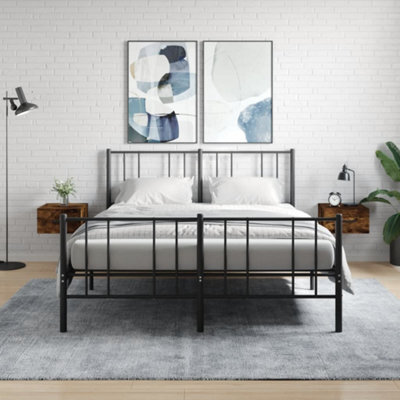 Berkfield Wall-Mounted Bedside Cabinets 2 Pcs Smoked Oak 35X35X20 Cm - image 1