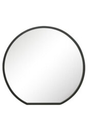 Mirroroutlet The Circulus Black Framed Flat Bottom Circular Wall Mirror 84Cm X 80Cm - thumbnail 2