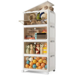 4 Tier Plastic Storage Drawers Box Tower Unit Stationery Organizer - thumbnail 1