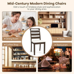 Gainoom Modern Dining Chair Set Of 2 Upholstered Farmhouse Chairs W/ Rubber Wood Frame - thumbnail 9