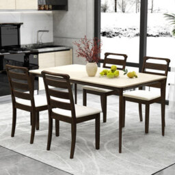 Gainoom Modern Dining Chair Set Of 2 Upholstered Farmhouse Chairs W/ Rubber Wood Frame - thumbnail 5