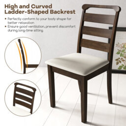 Gainoom Modern Dining Chair Set Of 2 Upholstered Farmhouse Chairs W/ Rubber Wood Frame - thumbnail 7
