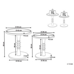 Wyld And Coco Dark Mango Wood Round Side Tables Set Of 2 With Turned Pedestal Bases - thumbnail 4