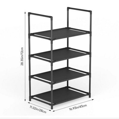 4Tier Metal Shoe Rack Sturdy Steel Shelf Footwear Stand For Small Space Dorm - image 1