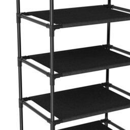 4Tier Metal Shoe Rack Sturdy Steel Shelf Footwear Stand For Small Space Dorm - thumbnail 4