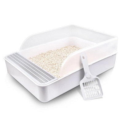 Extra Large Open Cat Litter Tray High Sided Deep Jumbo Rim Pan Box Loo Toilet - image 1