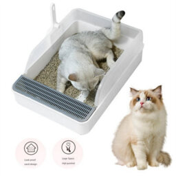 Extra Large Open Cat Litter Tray High Sided Deep Jumbo Rim Pan Box Loo Toilet - thumbnail 6
