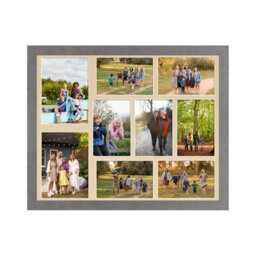 AK Frames 20X16 Marble Grey Modern Multi Photo Frame With Ivory Mount - Holds 9 Apertures (2X) 7X5, (7X) 6X4 Photos